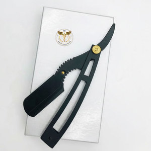 Navaja de Afeitar Profesional Plegable de Acero Inoxidable Negro, Navaja de Afeitar para Barbería, Fabricante OEM ODM con Logotipo Personalizado QORVEX - Product Image 6