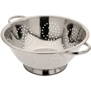 Colador Profundo de Acero Inoxidable, Diseño Europeo, Ideal para Escurrir Pasta y Enjuagar Vegetales, con Asas Cómodas y Duraderas - Product Image 4