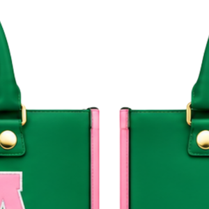 Sac à bandoulière rose et vert pour femme, inspiré du modèle 1908, avec imprimé lettres, sac fourre-tout tendance à double poignée, sac à main décontracté pour le shopping - Product Image 5