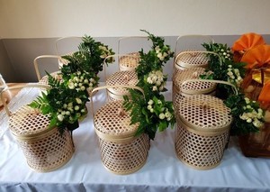 Panier-cadeau rond en bambou, design tissé naturel pour une présentation de luxe - Product Image 3