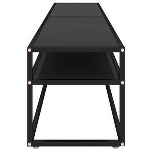 Supporto TV in vetro temperato nero 78.7 \ "x15.7 \" x15.9 \ "TV con Design resistente ed elegante - Product Image 4