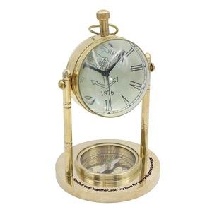 High Standard Brass <b>Desk</b> Clock Circular Traditional Design Quartz Movement Battery Operated Needle Display Birthday <b>Gift</b> - Product Image 2