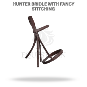 Bridon Hunter à surpiqûres décoratives, taille complète, pour l'équitation anglaise et les concours hippique. - Product Image 2
