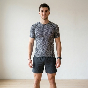<b>Custom</b> Men <b>Compression</b> Fitness Tee Half Sleeve High Stretch Athletic Gym Sportswear Performance Wear Sporty Blank Jersey - Product Image 1
