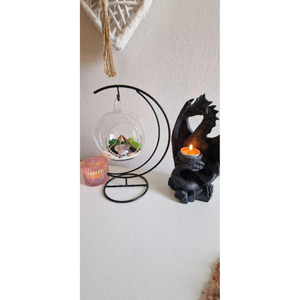 <b>Clear</b> Glass Black Metal Contemporary Handicraft Durable Framed Terrarium Planter <b>Vase</b> for Living Room Luxury Home Table Decor - Product Image 2