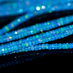Cuentas Rondelle facetadas de ópalo azul tanzanita de alta calidad 3,5-5mm 16 pulgadas cuentas de ópalo de fuego para la fabricación de joyas - Product Image 2