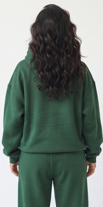 Conjunto de dos piezas de chándal holgado de forro polar para mujer, con capucha y pantalones jogger de pierna ancha, estilo urbano de moda, informal de invierno - Product Image 5