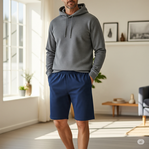 Ventes en gros de sweat-shirts à capuche et shorts pour hommes avec logo personnalisé, 100% coton, teinture unie, haute qualité, écologique, coupe-vent, sport, extérieur - Product Image 5