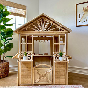 ชุดบ้านเด็กเล่นหวายสำหรับเด็กผู้หญิง ชุดครัว ชุดร้านขายของชำ ตลาดนัด ร้านกาแฟจำลอง - Product Image 1