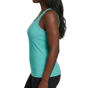 Ribbed Tank <b>Top</b> Sleeveless Scoop Neck Fitted Knit Running Athletic Breathable Quick Dry Custom OEM Wholesale Manufacturer - Product Image 3