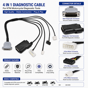 Escáner de Diagnóstico para Automóviles 4 en 1 |   Analizador de Diagnóstico de Motor OBD2 |   Cable USB y adaptador multiconector |   Funciona con batería de 12-24V - Product Image 2