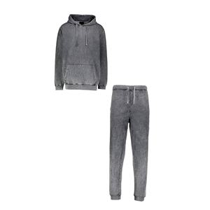 Ensemble de survêtement premium pour homme en coton respirant délavé à l'acide, avec sweat à capuche et pantalon de jogging, grandes tailles, streetwear, vente en gros OEM, direct usine - Product Image 1