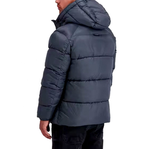 Veste matelassée à capuche pour homme grande taille personnalisée, streetwear d'hiver unisexe, logo sur le devant, réversible, coupe-vent, haute qualité - Product Image 6