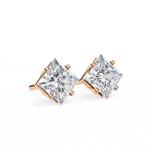 Pendientes Vintage Eterna Shine de Oro de 18K con Diamantes de Laboratorio Corte Princesa, Certificados por IGI, Lumire Luxe para Boda o Compromiso - Product Image 2