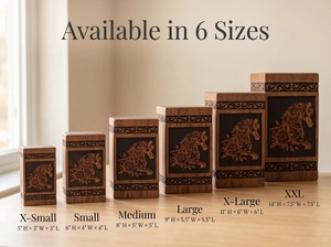 Horse Cremation Urn for Pet & Baby Ashes Wooden <b>Memorial</b> <b>Box</b> Engraved Floral Eco-Friendly Durable Sympathy Gift - Product Image 3