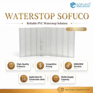 Sofuco PVC KN9215 Transparent Waterstop Ribbed <b>Strip</b> For Canals Pumping Stations Concrete Joints 2 Years Warranty - Product Image 5