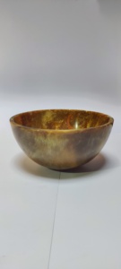 Bol de service en marbre noir poli avec veines vertes, rond, de luxe, pour la décoration de table à manger à la maison - Product Image 5