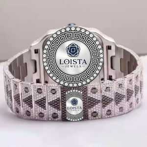 Reloj de Diamantes para Hombre, de Lujo, Estilo Hip-Hop, con Correa de Acero Inoxidable de 20 mm, Movimiento de Cuarzo, Personalizado, al por Mayor - Product Image 3