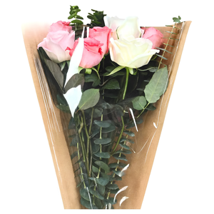 OEM Custom Kraft Paper Flower Sleeves Clear <b>Window</b> Bouquet Packaging Bags Eco Friendly Florist <b>Wrap</b> Manufacturer - Product Image 1