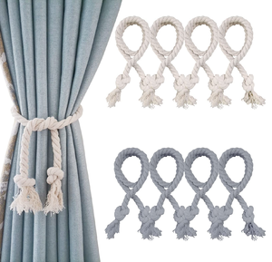 Wood & Rope Curtain Ticback Track Customized Sale Curtain Tiebacks Drapery Holdbacks Window Drape Holder - Product Image 4