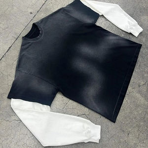 เสื้อยืดคอกลมสองชั้น แขนยาว ผ้าฝ้าย 100% ทรงโอเวอร์ไซส์ สำหรับผู้ชาย - Product Image 6