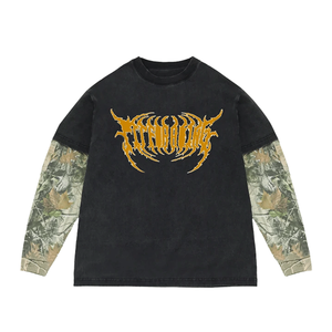 เสื้อยืดโอเวอร์ไซส์แขนยาวพิมพ์ลายดิจิทัลสำหรับผู้ชาย ดีไซน์ทันสมัย สตรีทแวร์ ลายกราฟิก น้ำหนัก 220 กรัม ผ้าฝ้าย 100% - Product Image 3