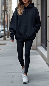 Nouvel Arrivage – Sweat à Capuche Décontracté Ample pour Femme avec Grande Poche, Manches Longues et Couleur Unie, Idéal Automne-Hiver – Disponible en Ligne - Product Image 4