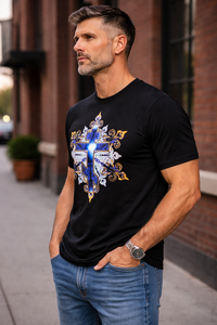 เสื้อยืดคัสตอมผู้ชาย ทรงริงเกอร์ โอเวอร์ไซส์ ไหล่ตก คอกลม พิมพ์ลายพระเยซูแบบ DTF 3 มิติ เสื้อยืดคุณภาพสูง - Product Image 4