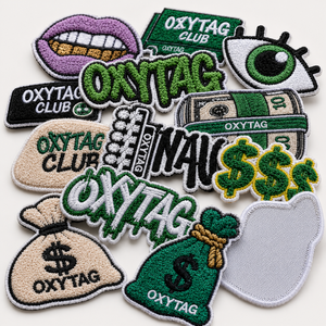 Oxytag Embroidered <b>Patch</b> Set Money Eye Lips Design <b>Sew</b>-<b>On</b> Applique <b>Patches</b> for Hoodie Customization Wholesale Rate OEM - Product Image 5