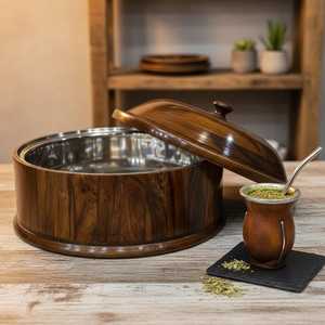Bol à fondue en bois massif de luxe pour la cuisine et la salle à manger - Product Image 3