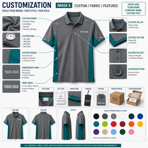 Camiseta 100% Algodón, Cuello con Detalle de Rayas, Corte Clásico, Transpirable, con Logotipo Personalizado Impreso, Marca Privada, Venta al Por Mayor - Product Image 5