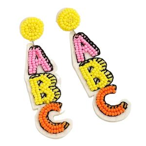 Beautiful Handmade Embroidery <b>Dolly</b> Parton For President Beaded Dangle Drop Earring Trendy Stylish & Jewelry Premium From India - Product Image 4