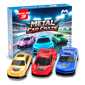 Mirana Metal Car Craze para Niños |   Set de 3 Vehículos de Aleación Metálica Fundida a Presión con Fricción |   Colección de Mini Carreras a Escala 1:64 para Todas las Edades - Product Image 2
