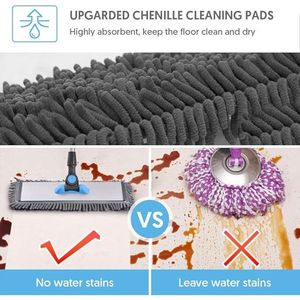 Mop Piatto in Microfibra per Pavimenti in Legno, per Uso Bagnato e Asciutto, con 4 Panni Lavabili, Scopa per Polvere - Product Image 2