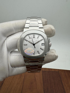 Montre automatique de luxe de haute qualité avec boîtier rond en acier inoxydable de 41 mm, cadran horizontal argenté, date, mouvement ETA, style street hip hop - Product Image 2