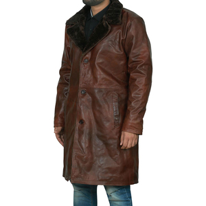 Manteau Trench en Cuir Doublé de Fourrure Longue Haut de Gamme, Collection Hiver Luxe pour Hommes, Fabrication ODM - Product Image 6
