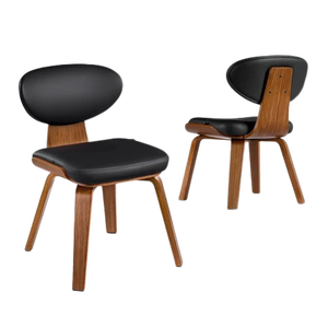 Chaise de salle à manger moderne en bois massif avec assise et dossier rembourrés en cuir PU léger pour restaurant, hôtel, appartement, meubles d'intérieur - Product Image 6