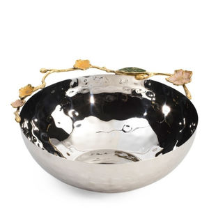 Bol de service en argent de luxe, fait main, style fantaisie, avec accents dorés, vaisselle élégante, décoration de table, plat central, en promotion - Product Image 4