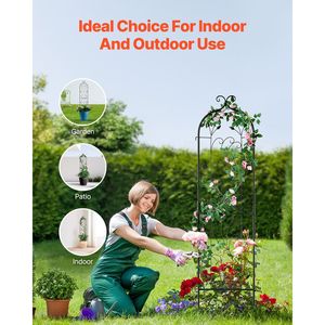 Treillis de jardin en métal antirouille de 60 x 15 pouces pour plantes grimpantes, idéal pour les roses et les concombres en extérieur, hauteur de 3 pieds - Product Image 6