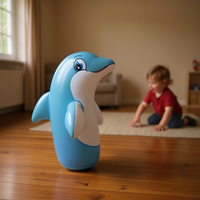 Dauphin gonflable en plastique Intex 61x97 cm, jouet Roly Poly unisexe pour les enfants de 3 à 5 ans, jeu intérieur/extérieur, modèle ES 446691