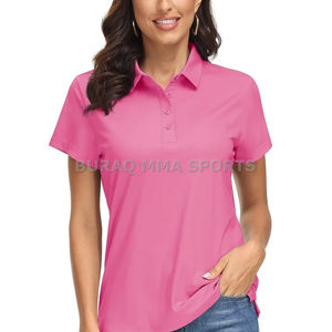 Polo de mujer de manga corta de secado rápido, informal, con cuello de punto, corte regular - Product Image 5