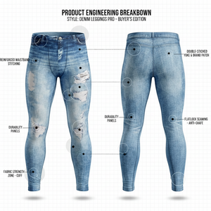 Wholesale Fashion Men Skinny Denim Leggings Stretch Ripped Jogging Slim Fit Tights Casual Gym Streetwear Workout Yoga Pants - Product Image 2