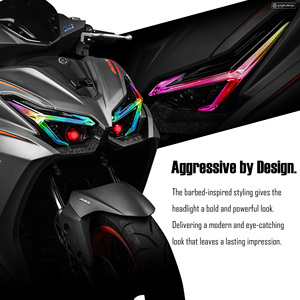 AJ <b>LIGHT</b> DESIGN AEROX <b>LED</b> Headlight Motorcycle Lighting Upgrade Front Accessory 35W 2 Lens Made Taiwan <b>Plug</b> n Play DRL App - Product Image 6