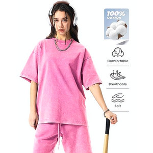 T-shirts Oversize pour Hommes, Style Vintage Délavé, Coton, Manches Courtes, Effet Acide, Unisexe, Hauts Décontractés, Coupe Ample et Confortable - Product Image 4