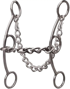Reusable Heavy Duty Stainless Steel Horse Control Hackamore <b>Gag</b> <b>Bit</b> Dogbone Design Smooth Mouth Riding Tack Training Equipment - Product Image 6
