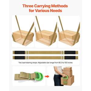 2-Person Lifting System <b>Moving</b> <b>Straps</b> Adjustable Handheld Shoulder <b>Strap</b> <b>Moving</b> Furniture Mattresses Load-Bearing Slings Model - Product Image 6