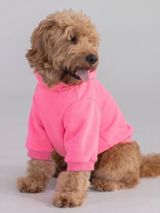 เสื้อฮู้ดสีชมพูสำหรับสุนัข ผ้าฟลีซ น่ารัก สวมใส่สบาย ใช้ได้ทุกฤดู - Product Image 1