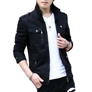 เสื้อโค้ทกันลมกันลมแฟชั่นสำหรับผู้ชายเสื้อแจ็คเก็ตผ้าใบสไตล์อังกฤษเรียบง่ายสำหรับฤดูหนาวและฤดูหนาวดีไซน์บาง - Product Image 2