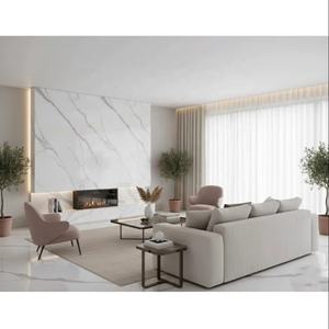 Dalles en porcelaine antidérapantes pleine masse, effet marbre, 1600x3200, épaisseur 12mm, pour écoles et appartements - Product Image 1