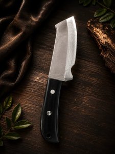 Couteau à viande artisanal en acier inoxydable avec manche en micarta noir et étui de protection, couteaux de chasse de qualité supérieure - Product Image 1